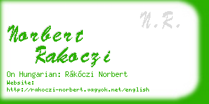 norbert rakoczi business card