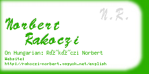norbert rakoczi business card